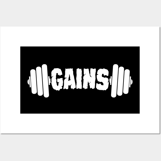 Gains Weight Lifting Wall Art by TextTees